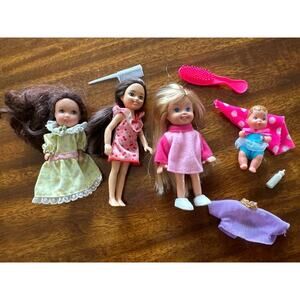 Barbie Little Sister Lot of 4 Dolls 1973 to 2021 Babies and Accessories